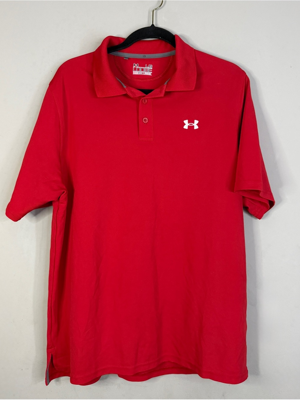 Under Armour Red Polo Size Large Loose Fit